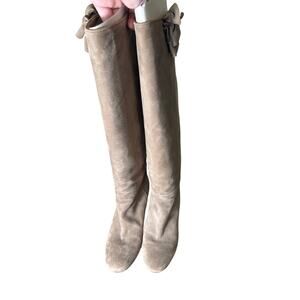 Twin-Set Light Brown Suede Knee High High Heel Boots Sz 40